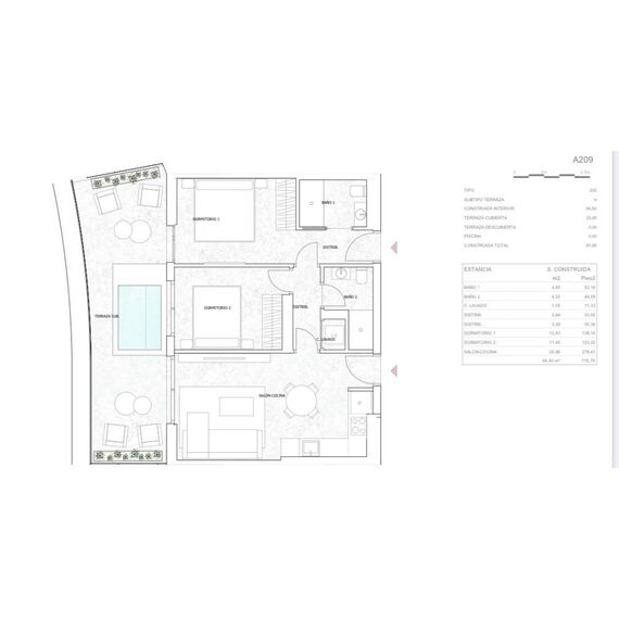 Квартира 3-комнатная 2+1 в Пунта-Кана (Пунта-Кана) площадь 91.95м² 2 этаж, изображение 11