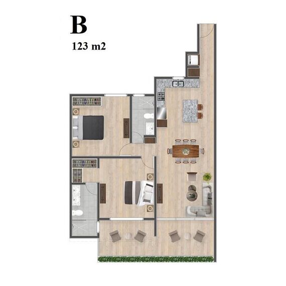 Квартира 2-комнатная 1+1 в Кабарете (Кабарете) площадь 78м², изображение 14