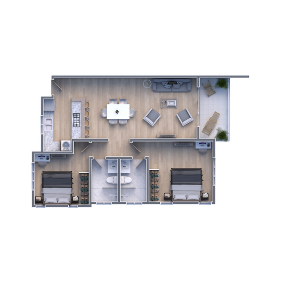 Квартира 2-комнатная 1+1 в Сосуа (Сосуа) площадь 66м², изображение 5