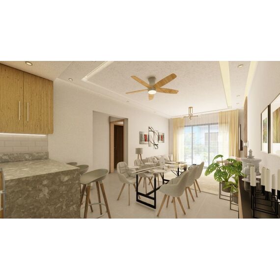 Квартира 2-комнатная 1+1 в Пунта-Кана (Баваро) площадь 78м², изображение 6