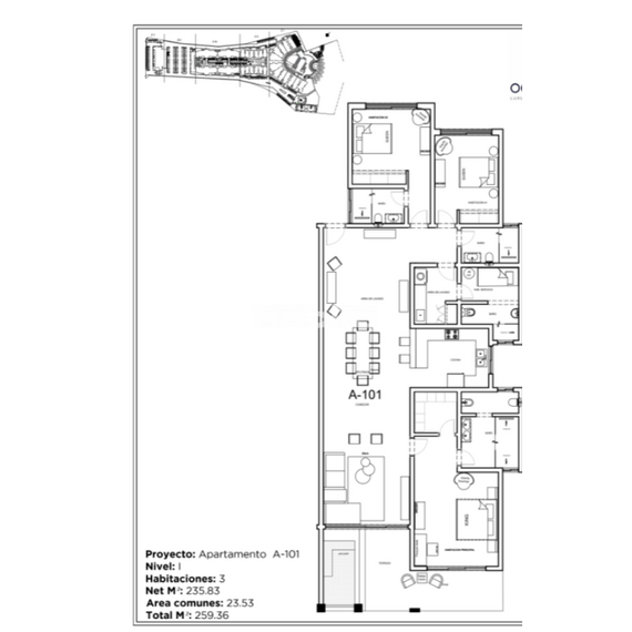 Квартира 3-комнатная 2+1 в Пунта-Кана (Пунта-Кана) площадь 259м² 3 этаж, изображение 17